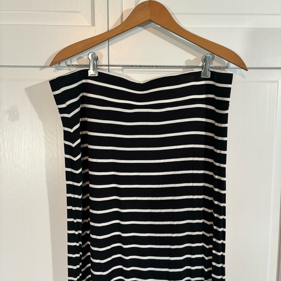 ana Long Maxi Skirt Black and White Striped L - Picture 2 of 7